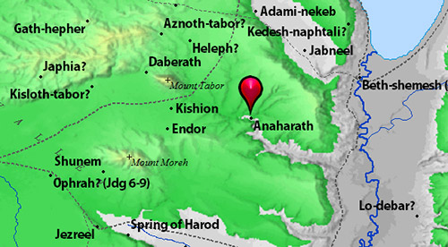 Location of Anaharath. BibleAtlas.org.