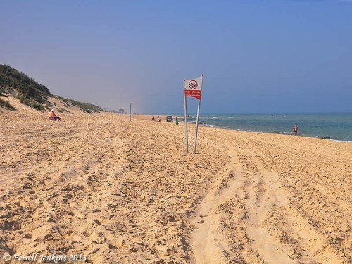 Ashdod Yam. A view south toward Ashkelon. The large tel can be seen sloping down on the left of the photo. Photo by Ferrell Jenkins.