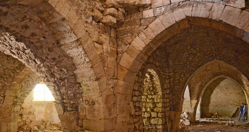 Ruins of the Crusader hospital built by the Order of St. John of the Hospital in Jerusalem. Yoli Shwartz, courtesy of the Israel Antiquities Authority.