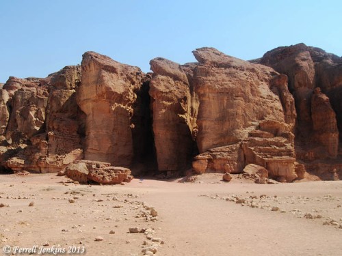 These massive pillars at Timna have been associated with Solomon for a long time. Photo by Ferrell Jenkins.