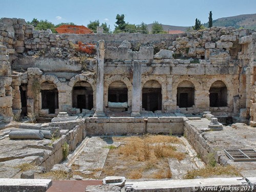 An ornamental fountain in front of the spring. Photo by Ferrell Jenkins.