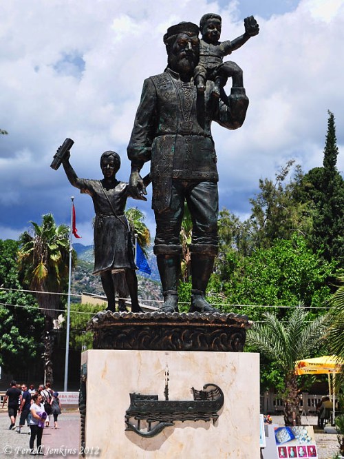 Modern statue of Saint Nicholas at Myra. Photo by Ferrell Jenkins.