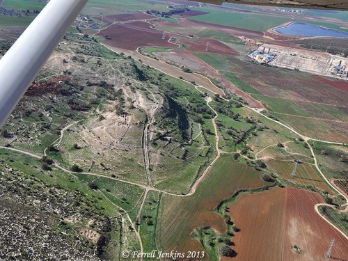 Aerial view of Gath and the Elah Brook. Photo by Ferrell Jenkins.