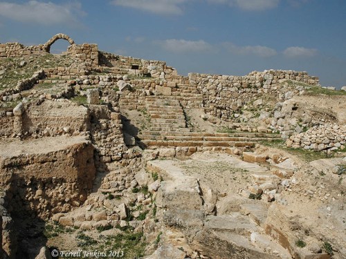 Roman steps and market area at Tell Ḥesbân. Photo by Ferrell Jenkins.