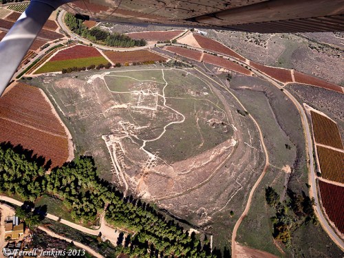 Tel Lachish from the air. Photo by Ferrell Jenkins.