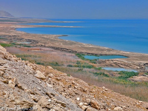 Western shore of the Dead Sea north of En Gedi. Photo by Ferrell Jenkins.