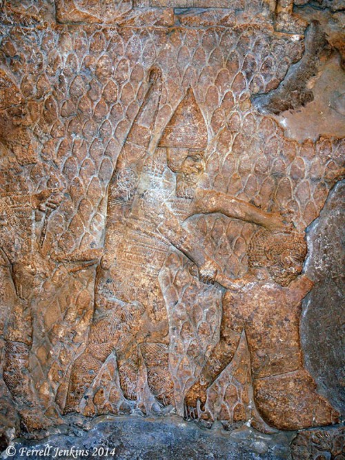 An Assyrian soldier kills a Judean. Photo by Ferrell Jenkins.