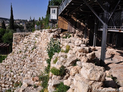 Possible portion of wall from time of Nehemiah in the City of David. Photo by Ferrell Jenkins.