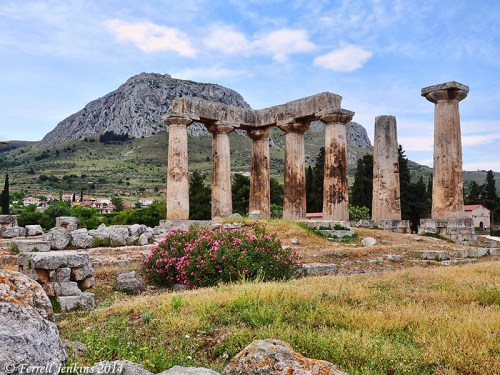 Ruins of the temple of Apollo at Corinth. Photo by Ferrell Jenkins.