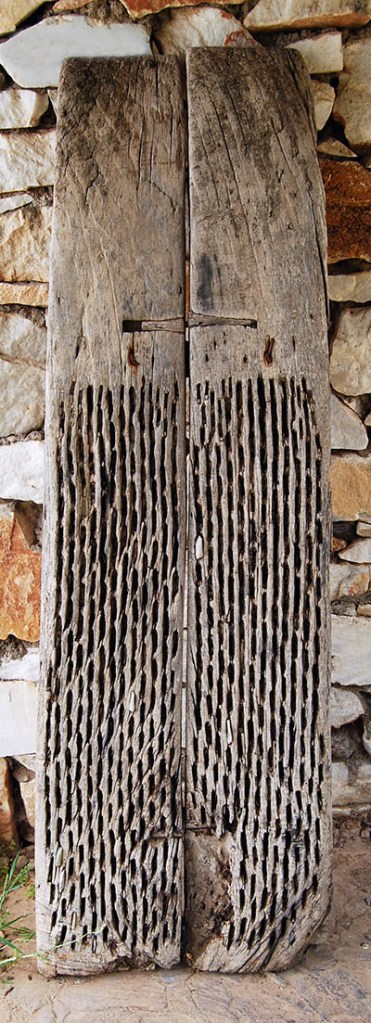 Threshing sledge with most of cutting stones gone. Photo by Ferrell Jenkins.