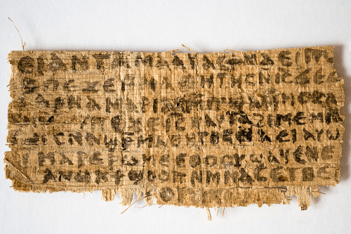 Papyrus fragment possibly claiming that Jesus has a wife. Photo: Harvard University, Dr. Karen L. King.