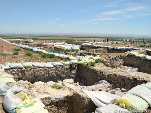 Recent excavation at Derbe. Photo by Ferrell Jenkins, May 14, 2014.