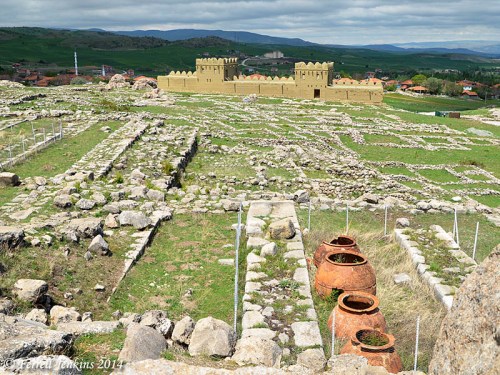 Temple area and reconstructed walls at Bogazkale. Photo by Ferrell Jenkins.