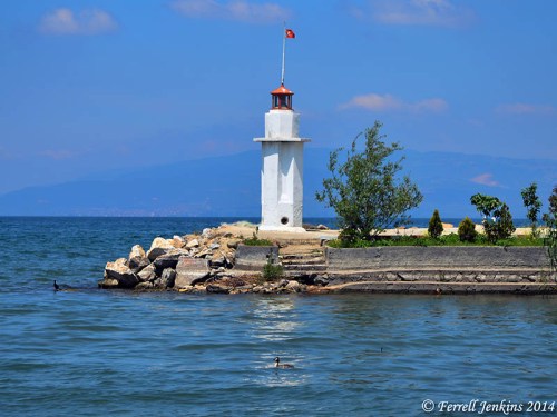Lighthouse in Lake Iznik. Photo by Ferrell Jenkins.