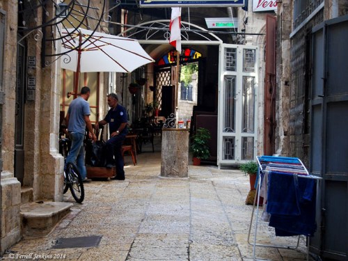 Roman column near Jaffa Gate. Photo by Ferrell Jenkins.