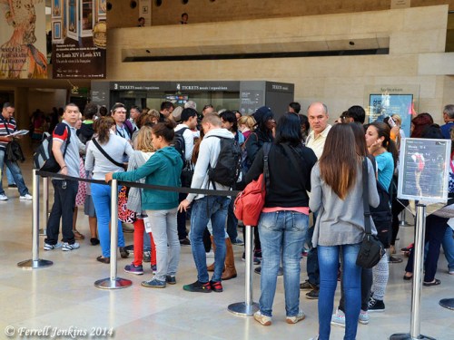 One of the ticket lines at the Louvre. Photo by Ferrell Jenkins.