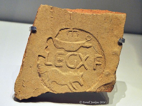 Tenth Legion tile in the Israel Museum. Photo by Ferrell Jenkins.