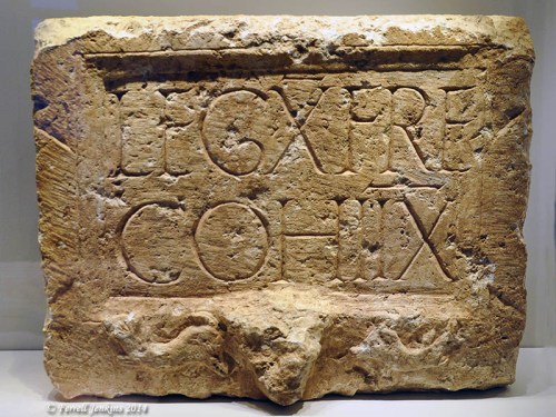 Inscription of the Eighth cohort of the Tenth Legion. Israel Museum.