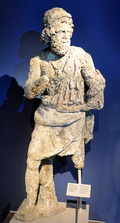 A statue of Odysseus, the mythical king of Ithaca. Parian marble. Before the middle of the 1st century B.C.