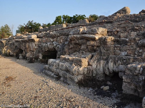 Aqueduct at Bet Hannanya. The inscription in our next photo is visible at the far left of the photo. Photo by Ferrell Jenkins