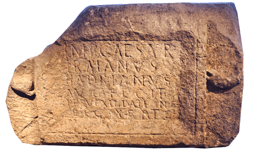 Inscription says Hadrian made the aqueduct. Israel Museum. Photo by Ferrell Jenkins.