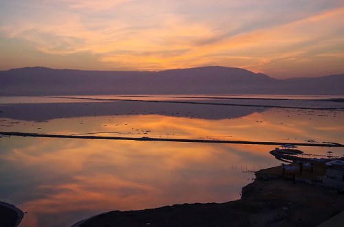 Sunrise on the Dead Sea from Ein Bokek. Photo by Mark Vitalis Hoffman.