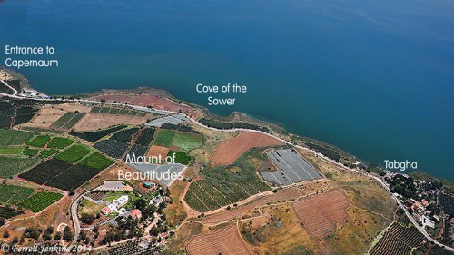 North shore of the Sea of Galilee from Capernaum to Tabgha. Photo by Ferrell Jenkins.