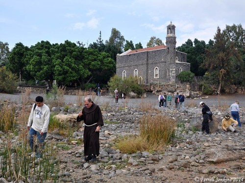 View of the Church of the Primacy from the edge of the water. Photo by Ferrell Jenkins.