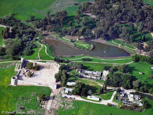 Aerial photograph of Aphek/Antipatris. Photo by Ferrell Jenkins.