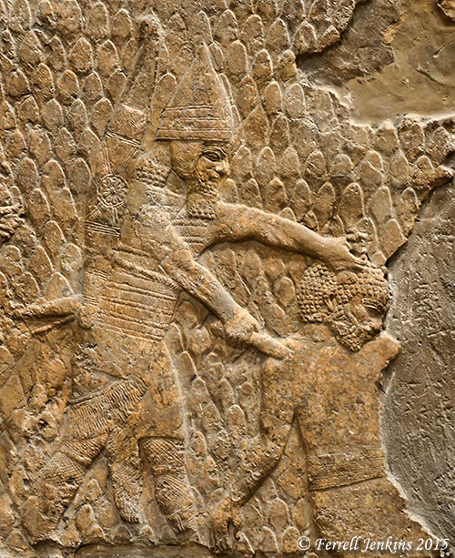 An Assyrian warrior kills one of the locals at Lachish. Photo by Ferrell Jenkins.