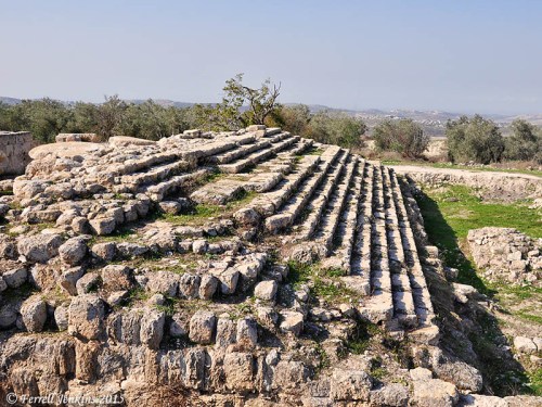 Monumental steps mark the site of Herod's Temple to Augustus. Photo by Ferrell Jenkins.