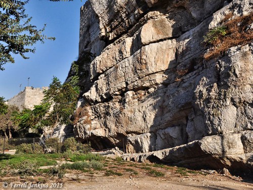 Portions of the north wall of the Old City of Jerusalem is built on a natural scarp of rock. Photo by Ferrell Jenkins.