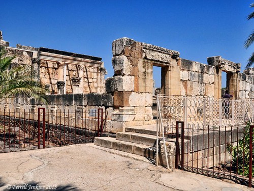 The reconstructed synagogue at Capernaum. Photo by Ferrell Jenkins.