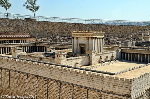 Model of Herod's Temple now displayed on the grounds of the Israel Museum. It was in this large area where the gospel of Christ was first preached in its fullness by Peter and the other Apostles on the first Pentecost after the resurrection of Christ. Photo by Ferrell Jenkins.