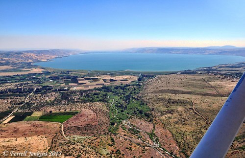Bethsaida Plain, Jordan Valley, and the Sea of Galilee. Aerial photo by Ferrell Jenkins.