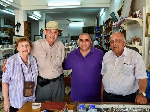 Elizabeth and I with the friendly and helpful owners of The Samaria Restaurant. Photo by David Padfield.