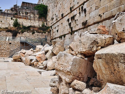 Stones that fell from the Temple Mount to the street below in A.D. 70. Photo by Ferrell Jenkins.