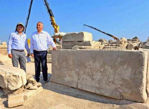 This marble slab discovered at Laodicea contains a code of laws protecting the water supply of the city of Laodicea in the early second century A.D. (Photo credit: AA photo)