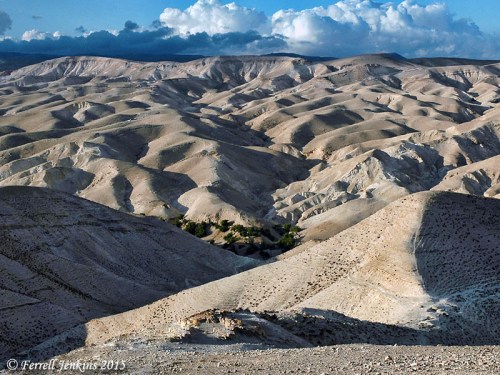 The wilderness of Judah with a view of Wadi Qelt visible. Photo by Ferrell Jenkins.