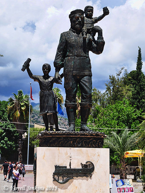 Modern statue of Saint Nicholas at Myra. Photo by Ferrell Jenkins.