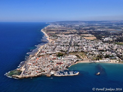 Aerial view of the plain of Acco, territory of the Biblical tribe of Asher ran from Haifa (Mount Carmel) north. Photo by Ferrell Jenkins.