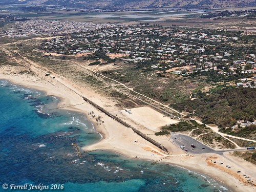 Aerial view of the aqueduct north of the city. Photo by Ferrell Jenkins.