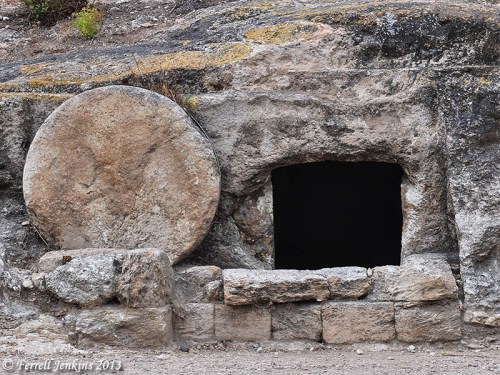 Rock tomb with rolling stone near Jezreel Valley. Photo by Ferrell Jenkins.