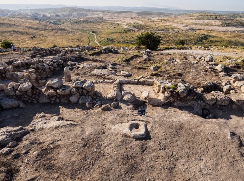 Aerial photograph of the Hasmonean estate house. Photographic credit: Griffin Aerial Photography, courtesy of the Israel Antiquities Authority. 