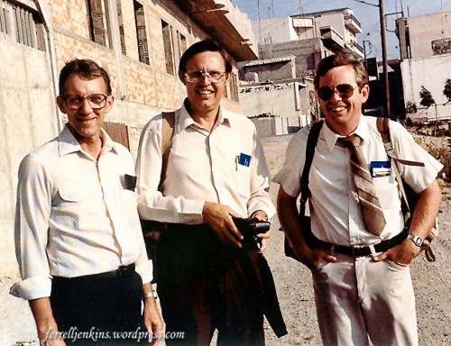 Melvin Curry, Ferrell Jenkins, Phil Roberts in Heraklion, Crete.