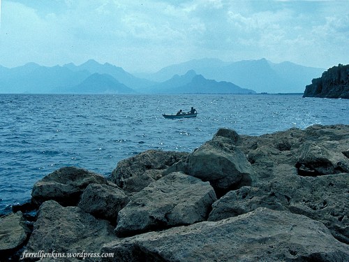 Early morning view of the coast of Pamphylia in 1987. Photo by Ferrell Jenkins.