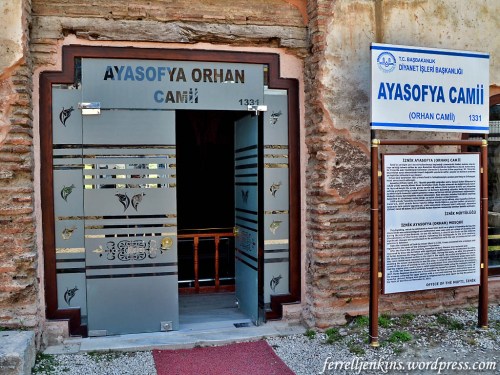 The entrance to the restored Haghia Sofia - Orhan - Mosque. Photo by Ferrell Jenkins.