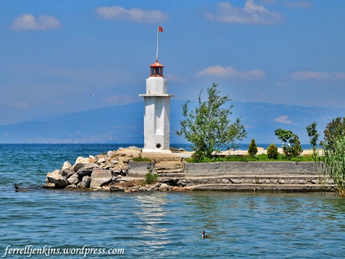 Lighthouse in Lake Ascania at Iznik. Photo by Ferrell Jenkins.