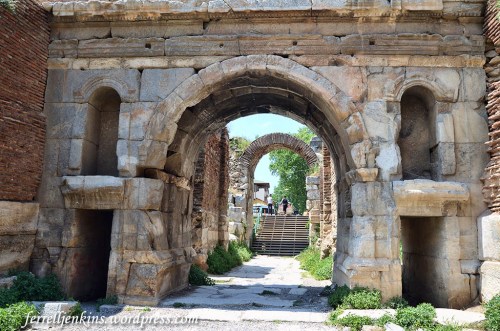 Roman period inscriptions are visible in the Lefke Gate. Photo by Ferrell Jenkins.