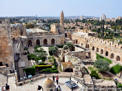 Interior southwest view of the interior of the Citadel from the Tower of David. Photo by Ferrell Jenkins.